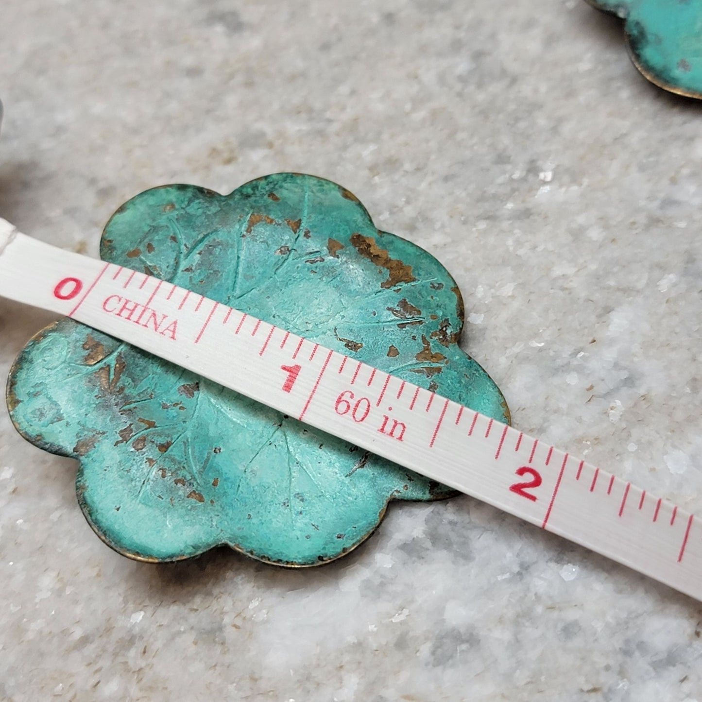 Lily Pad Patina Copper Earrings