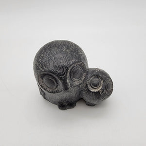 Vintage A Wolf Original Soapstone Owl & Baby Sculpture