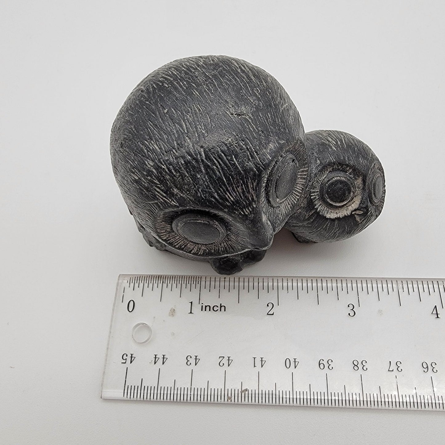 Vintage A Wolf Original Soapstone Owl & Baby Sculpture