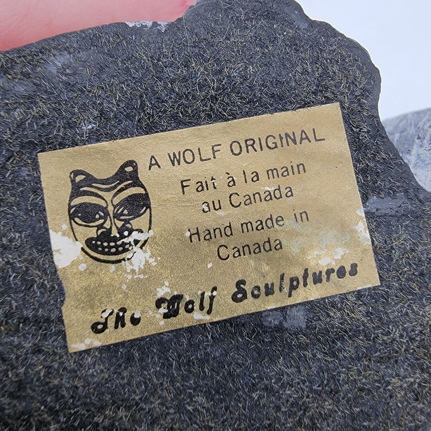 Vintage A Wolf Original Soapstone Owl & Baby Sculpture