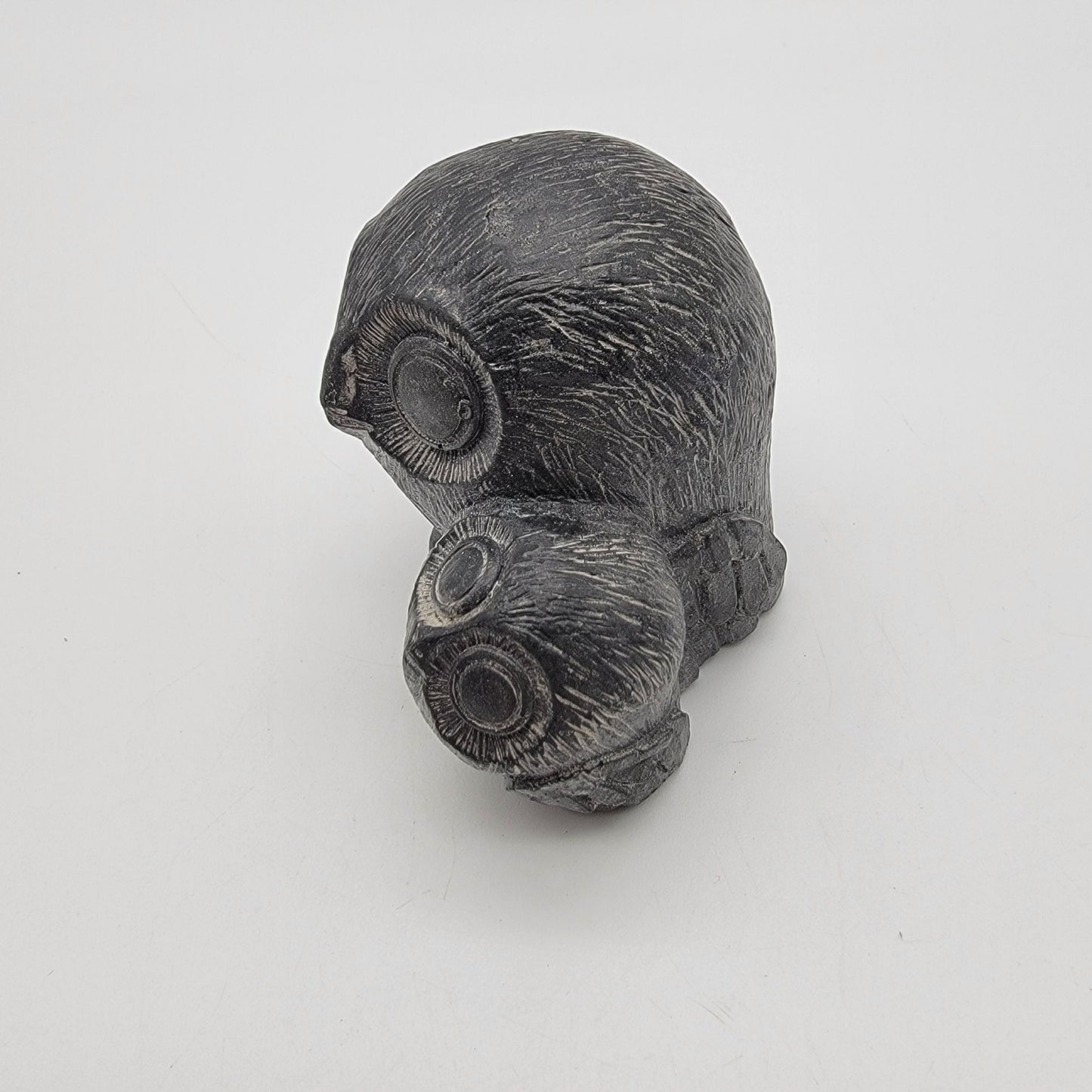 Vintage A Wolf Original Soapstone Owl & Baby Sculpture