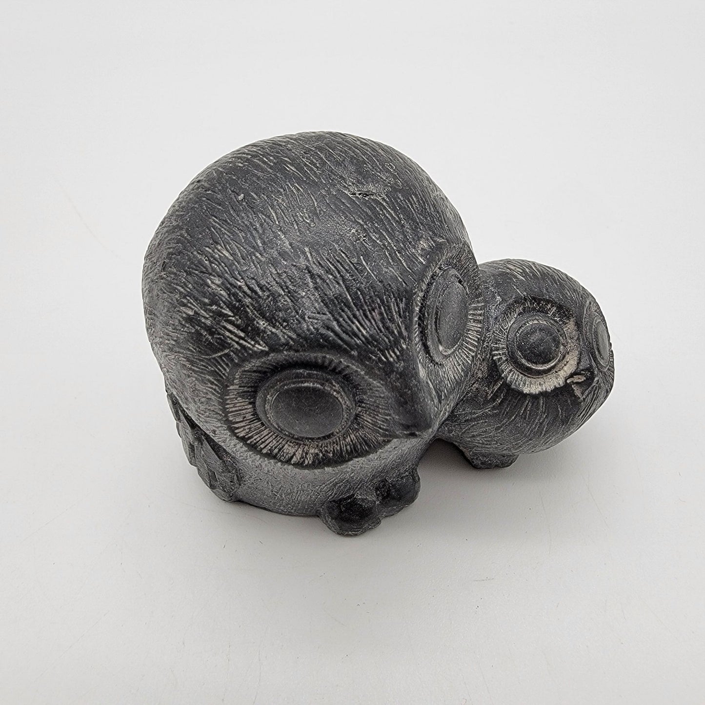 Vintage A Wolf Original Soapstone Owl & Baby Sculpture