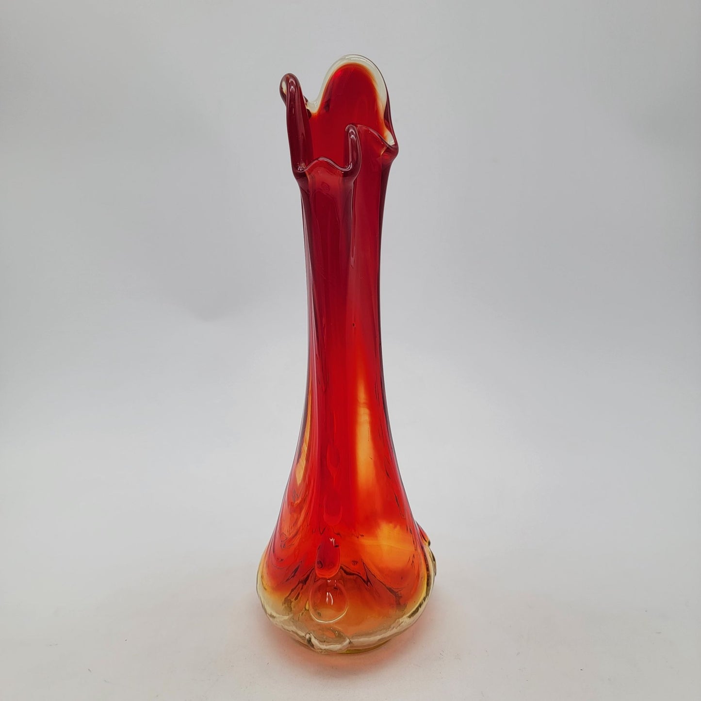 Mid-Century Amberina Glass Swung Vase