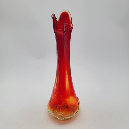 Mid-Century Amberina Glass Swung Vase