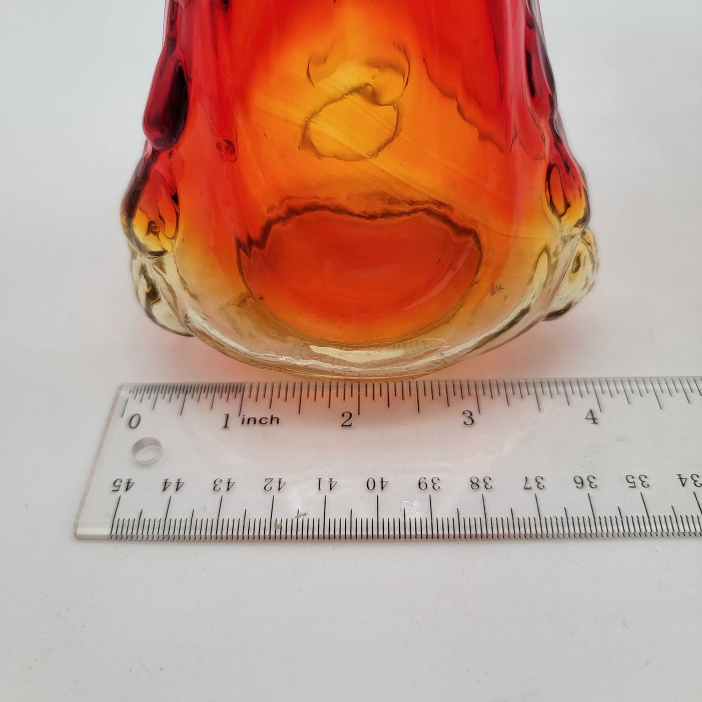 Mid-Century Amberina Glass Swung Vase