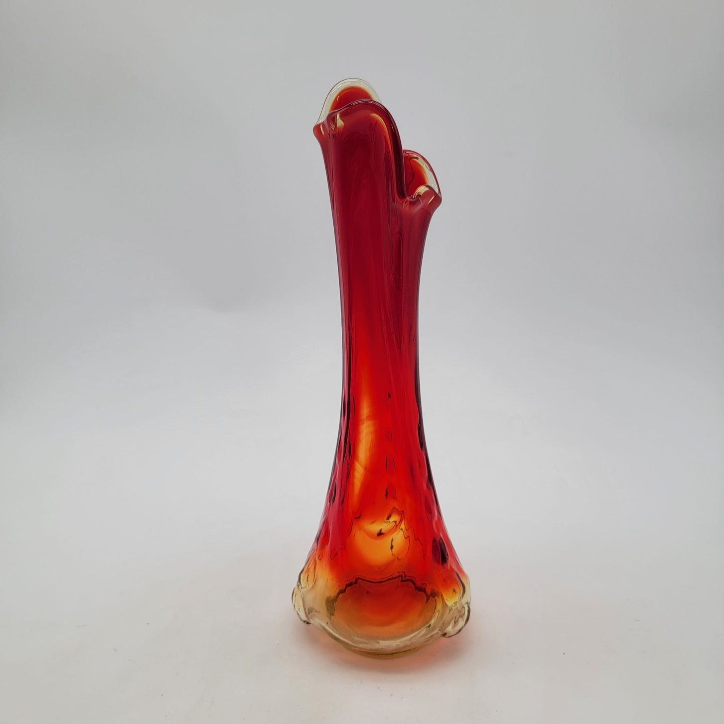 Mid-Century Amberina Glass Swung Vase