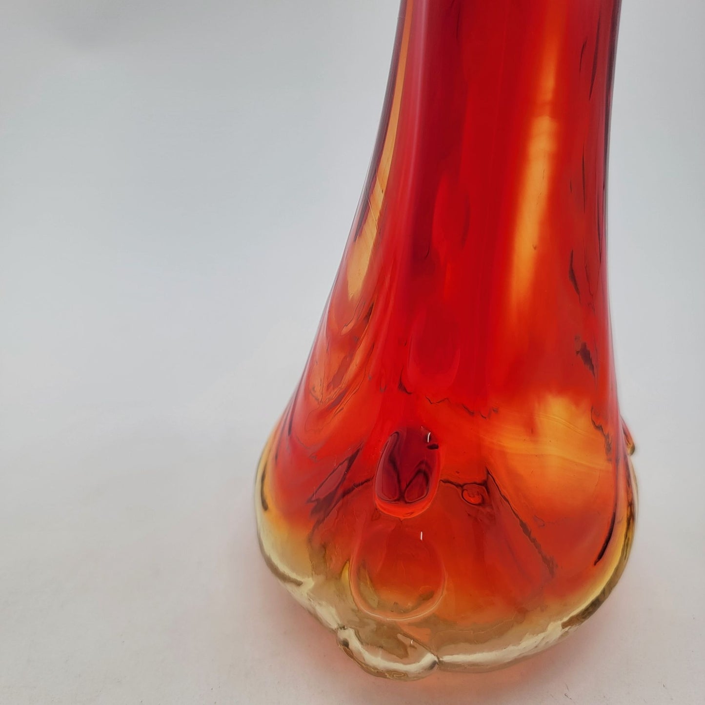 Mid-Century Amberina Glass Swung Vase