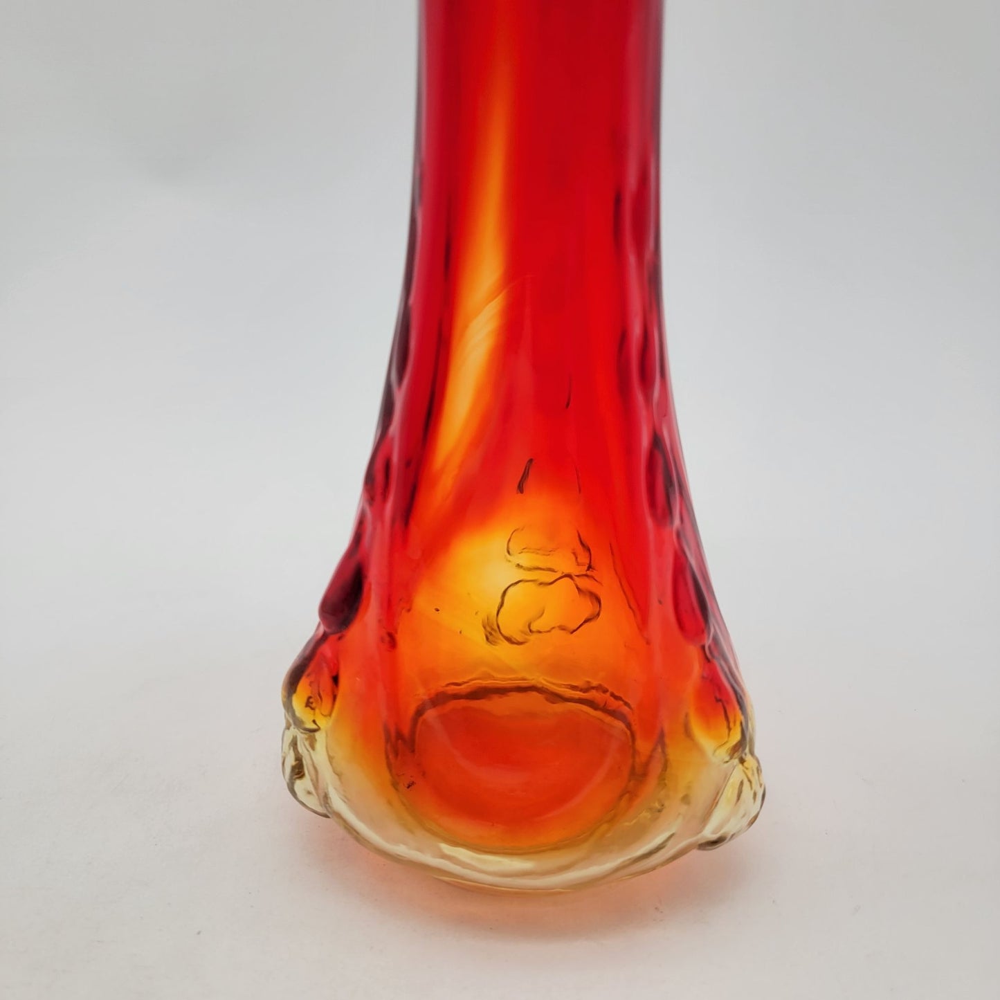 Mid-Century Amberina Glass Swung Vase