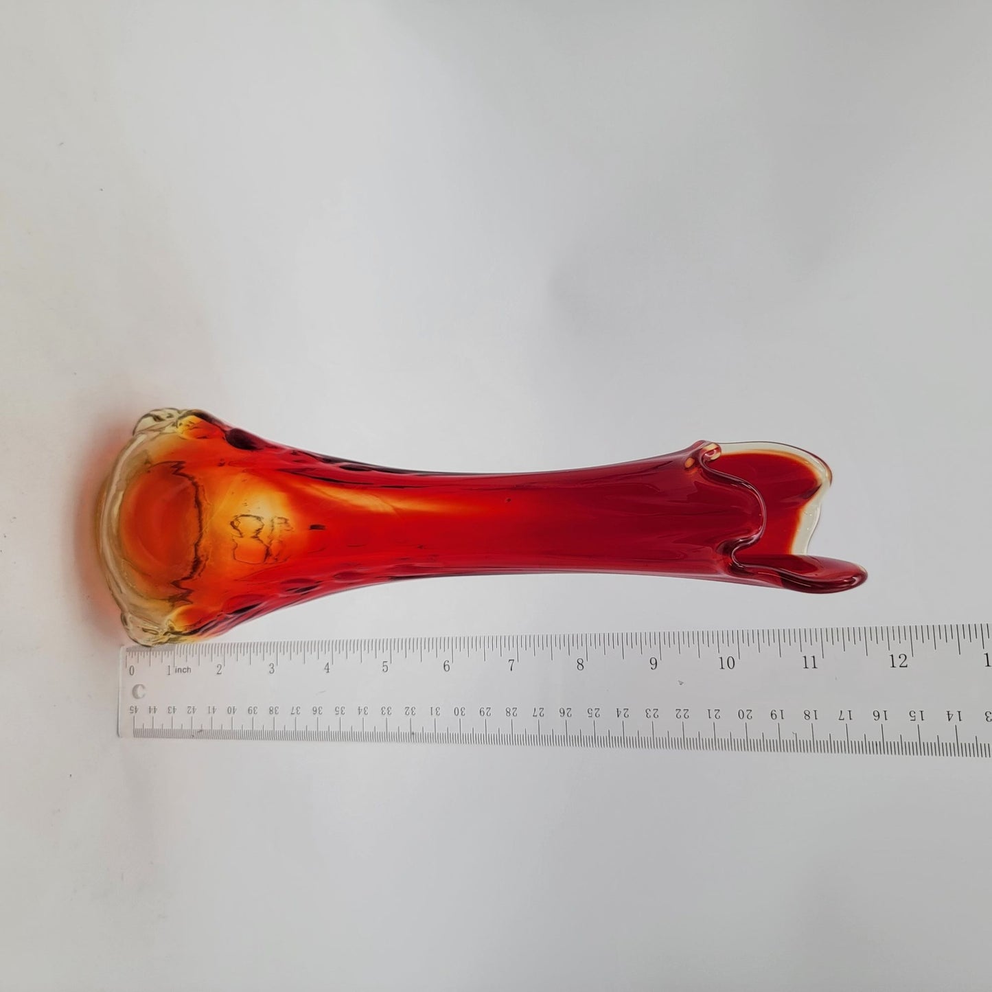 Mid-Century Amberina Glass Swung Vase
