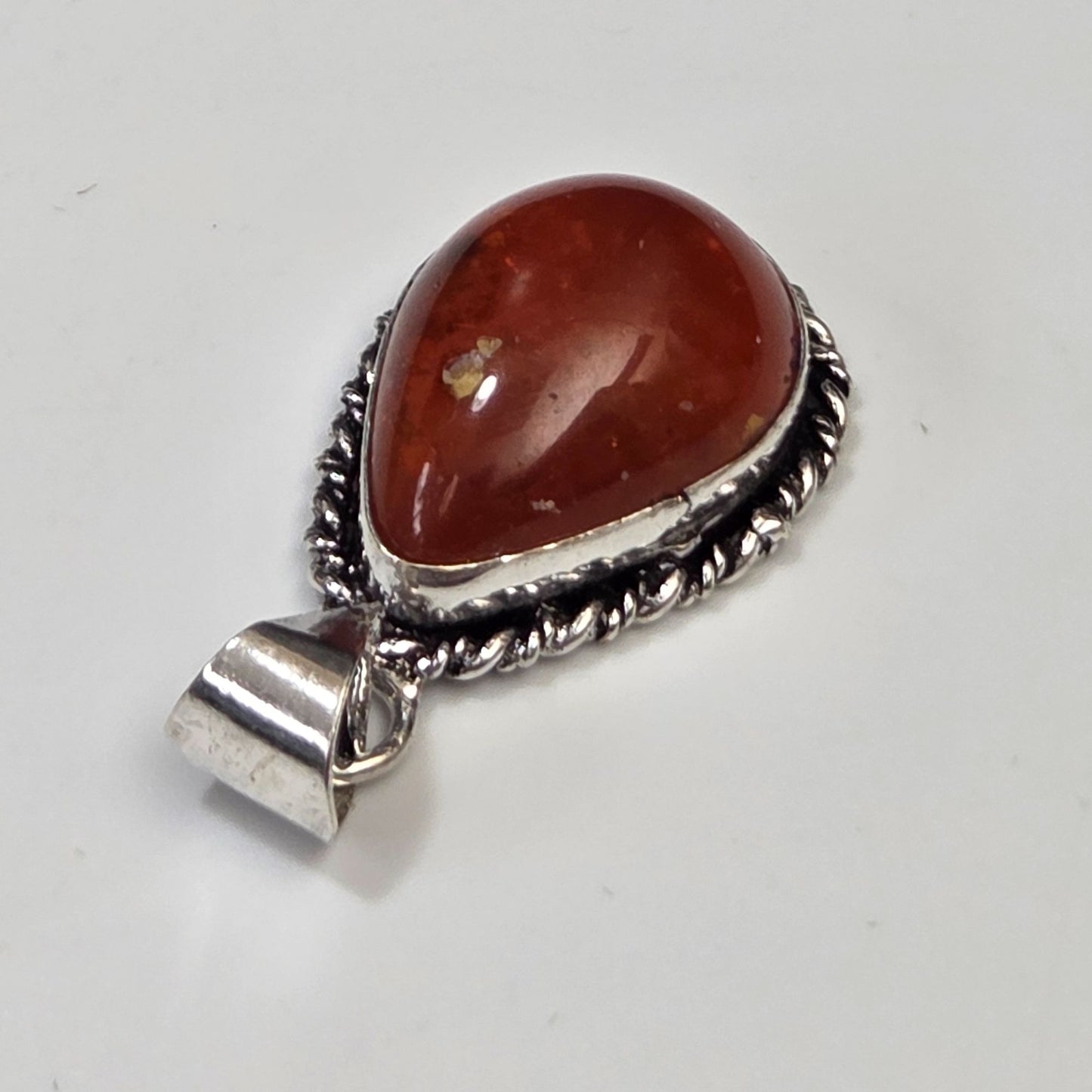 Natural Amber Teardrop Pendant