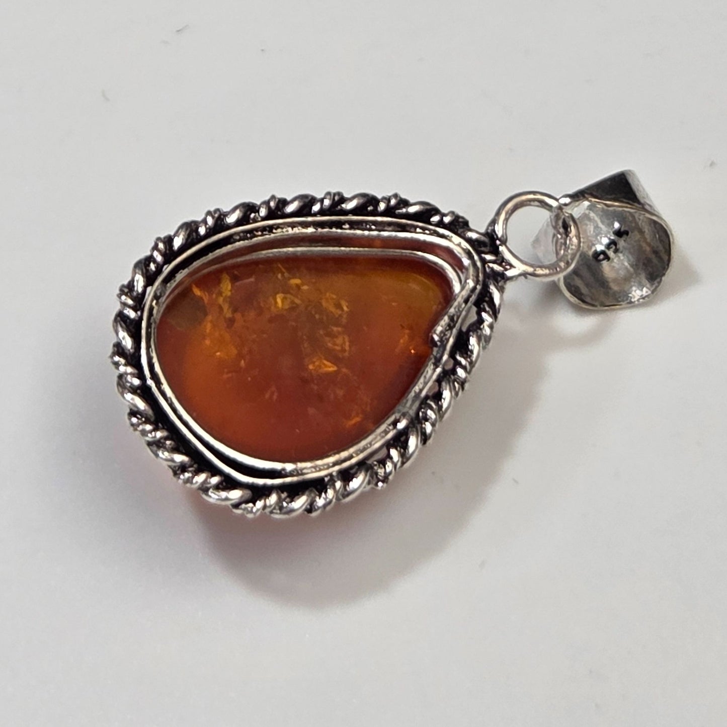 Natural Amber Teardrop Pendant