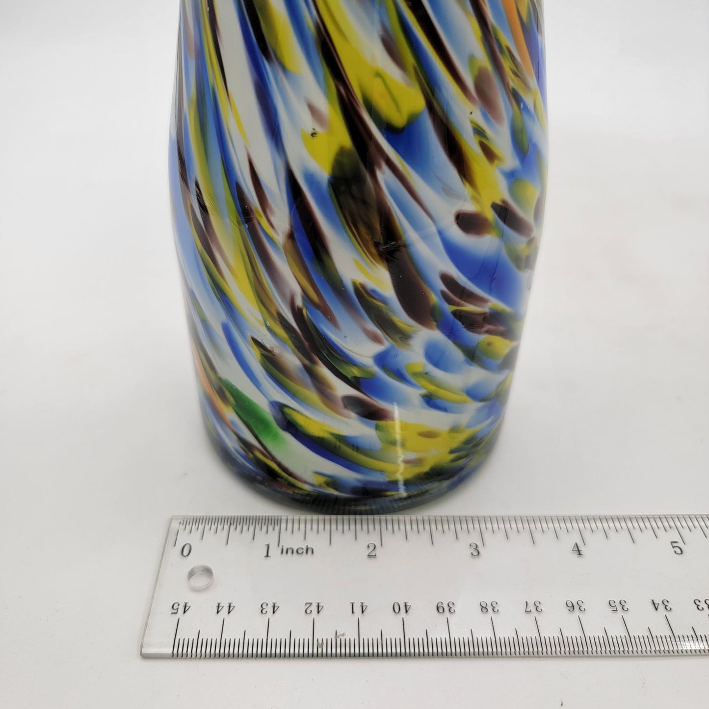 Colorful Confetti Swirl Art Glass Bottle Tall Vase