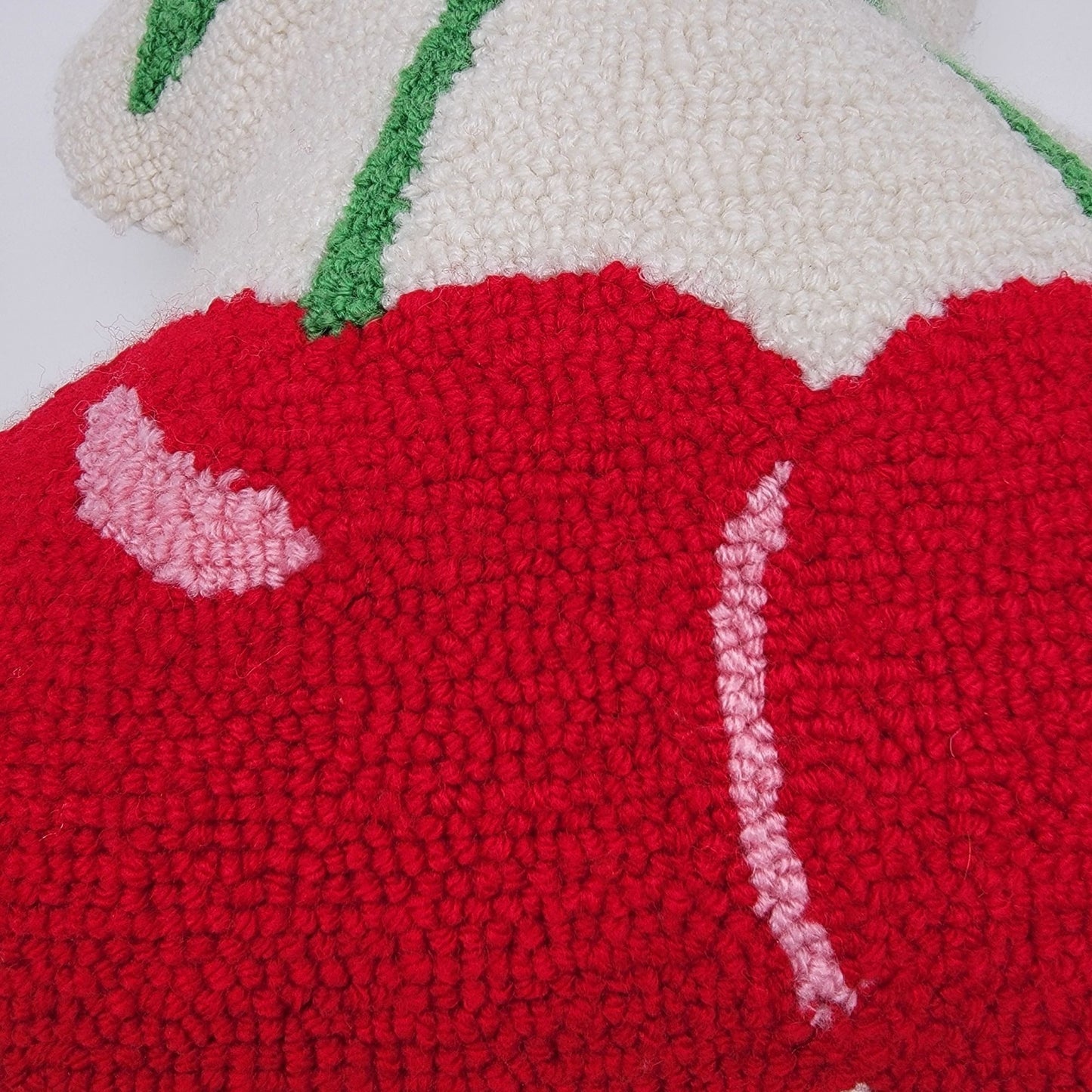 Embroidered Cherries Decorative Throw Pillow -NEW