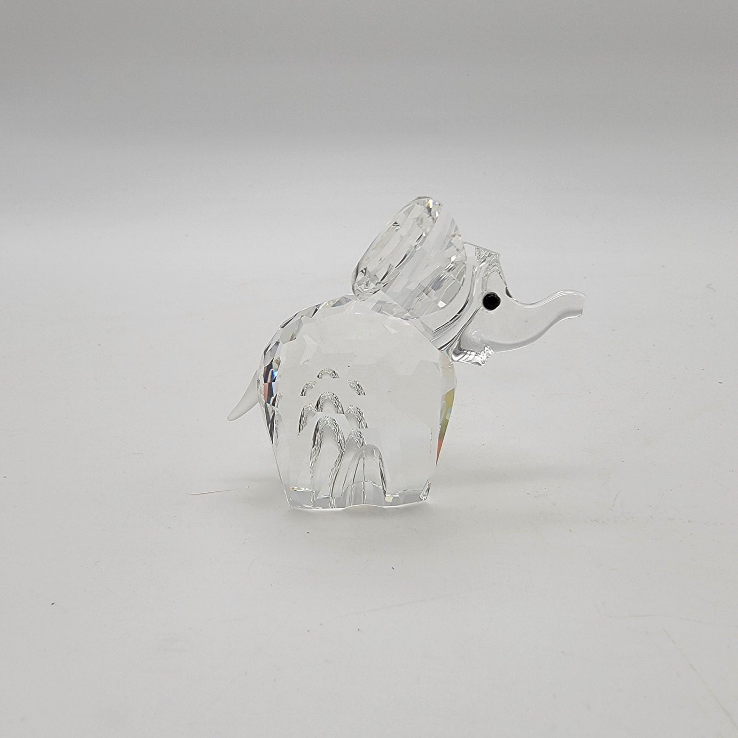 Swarovski Silver Crystal Baby Elephant Figurine With Box & Certificate