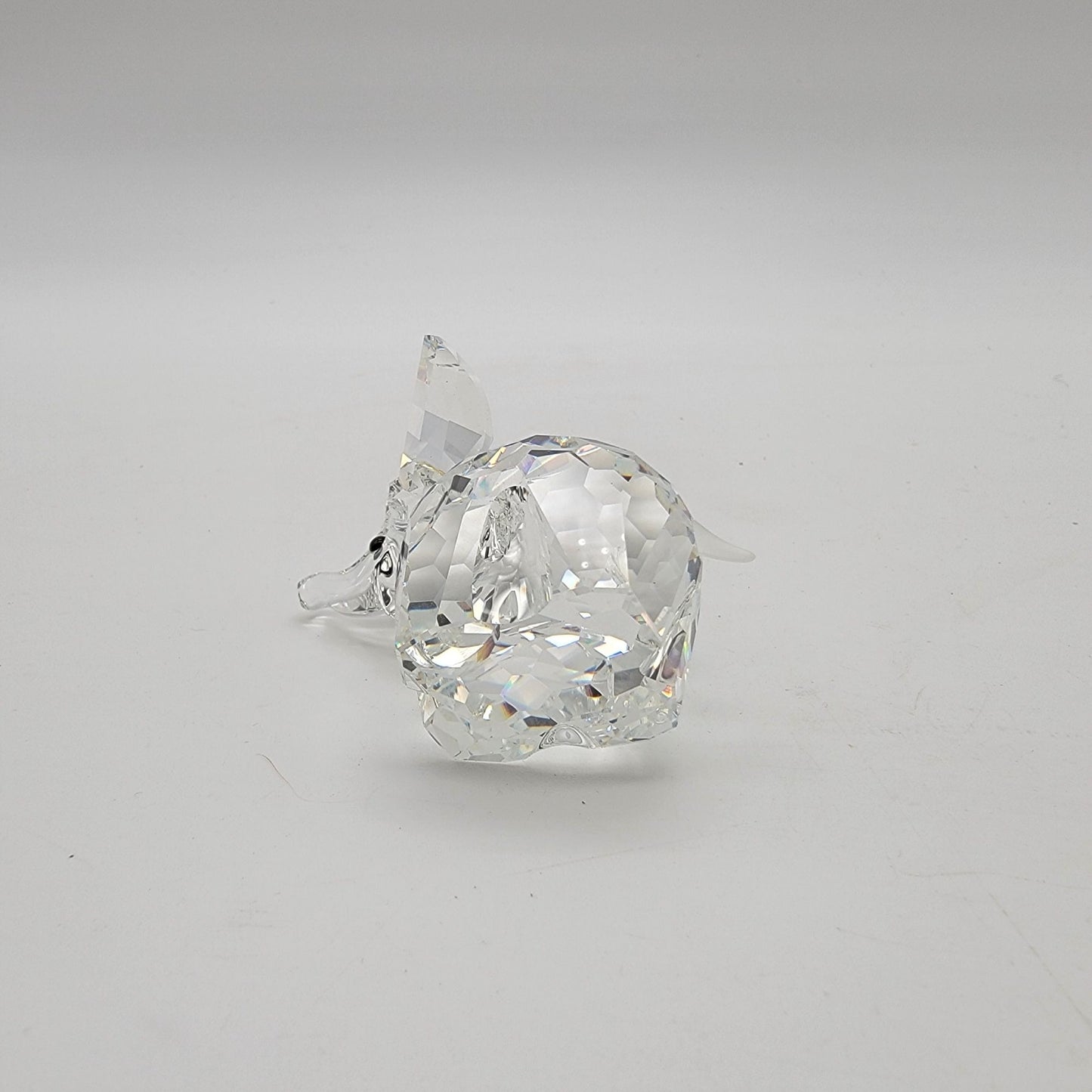 Swarovski Silver Crystal Baby Elephant Figurine With Box & Certificate