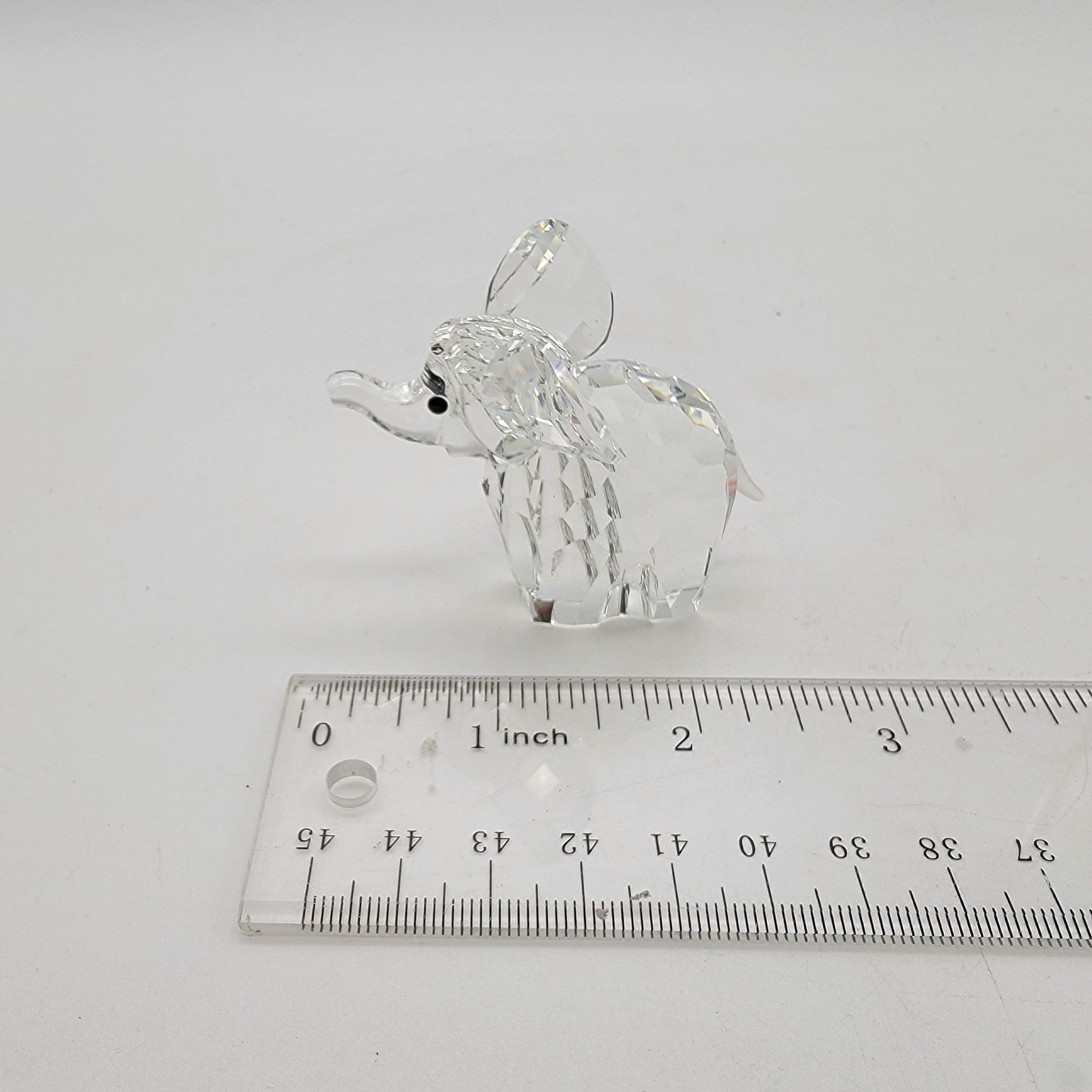 Swarovski Silver Crystal Baby Elephant Figurine With Box & Certificate