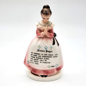Vintage Enesco Pink Prayer Lady Napkin Holder E-28
