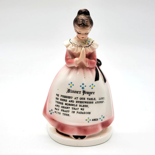 Vintage Enesco Pink Prayer Lady Napkin Holder E-28