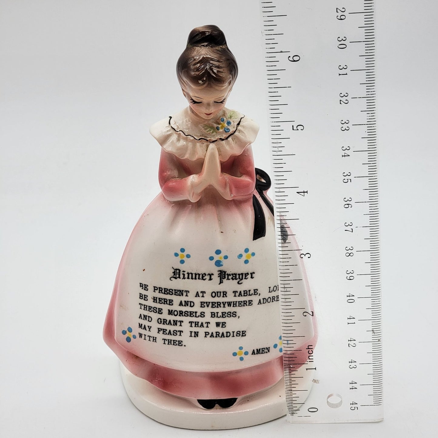 Vintage Enesco Pink Prayer Lady Napkin Holder E-28