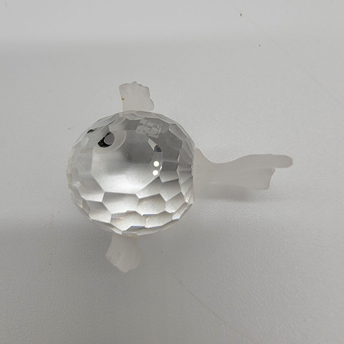 Swarovski Silver Crystal Retired Blow Puffer Fish Figurine With Box