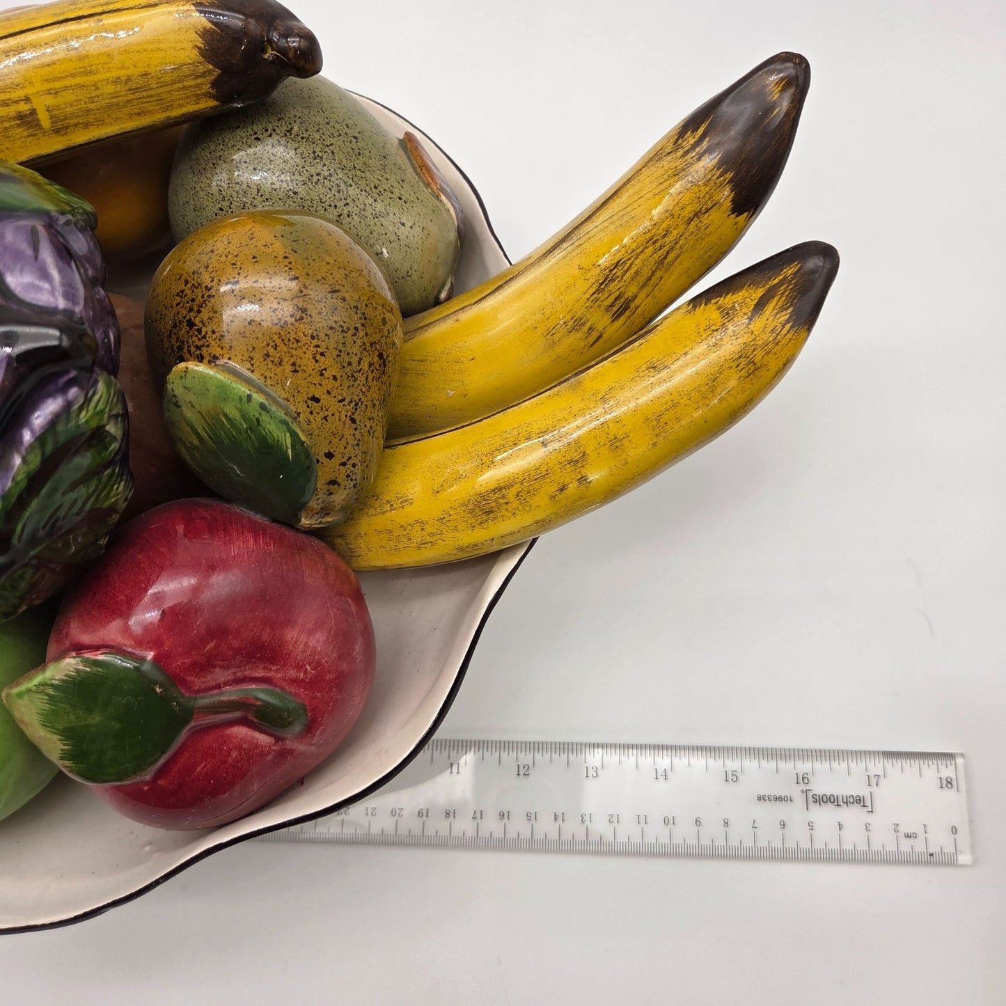 Vintage Majolica Italian Pottery Trompe L'oeil Fruit Bowl