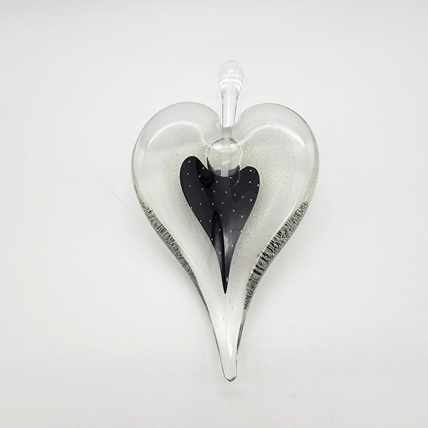 Vintage Michael Nourot Art Glass Heart Perfume Bottle