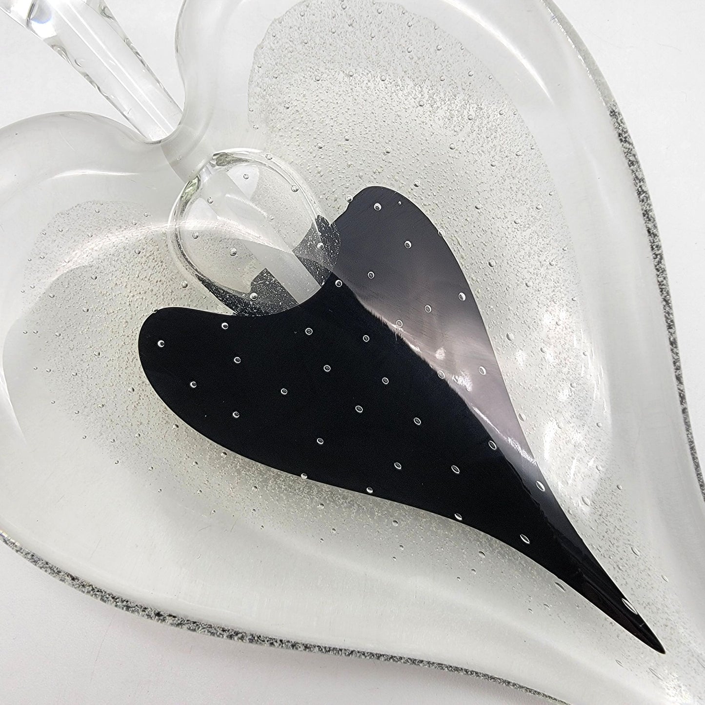 Vintage Michael Nourot Art Glass Heart Perfume Bottle