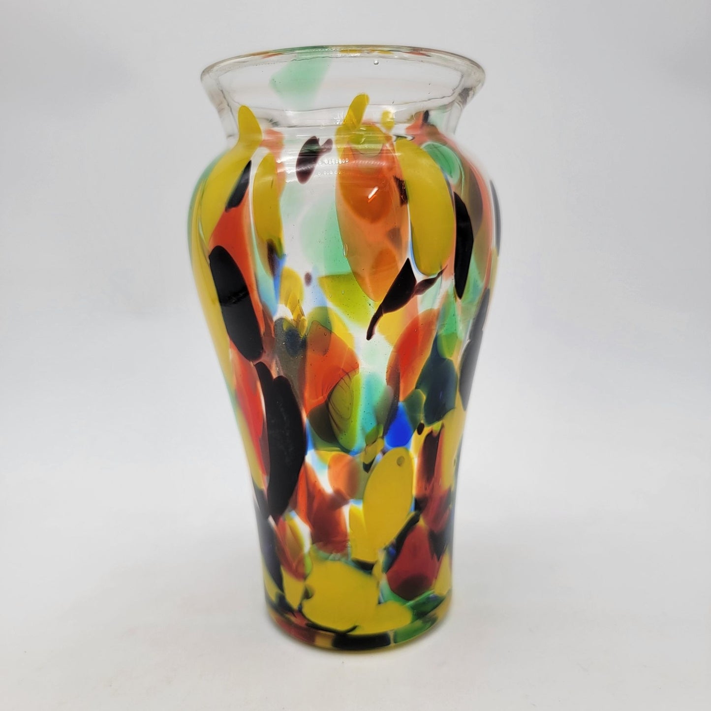 Polish Art Glass Confetti Vase