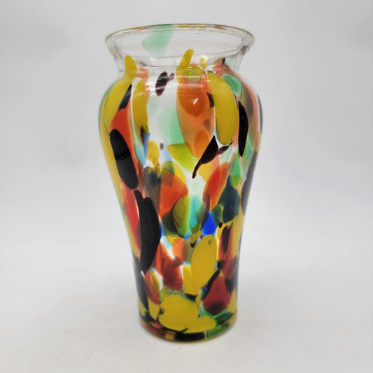Polish Art Glass Confetti Vase
