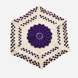Vintage Purple Crochet Hexagon Doily
