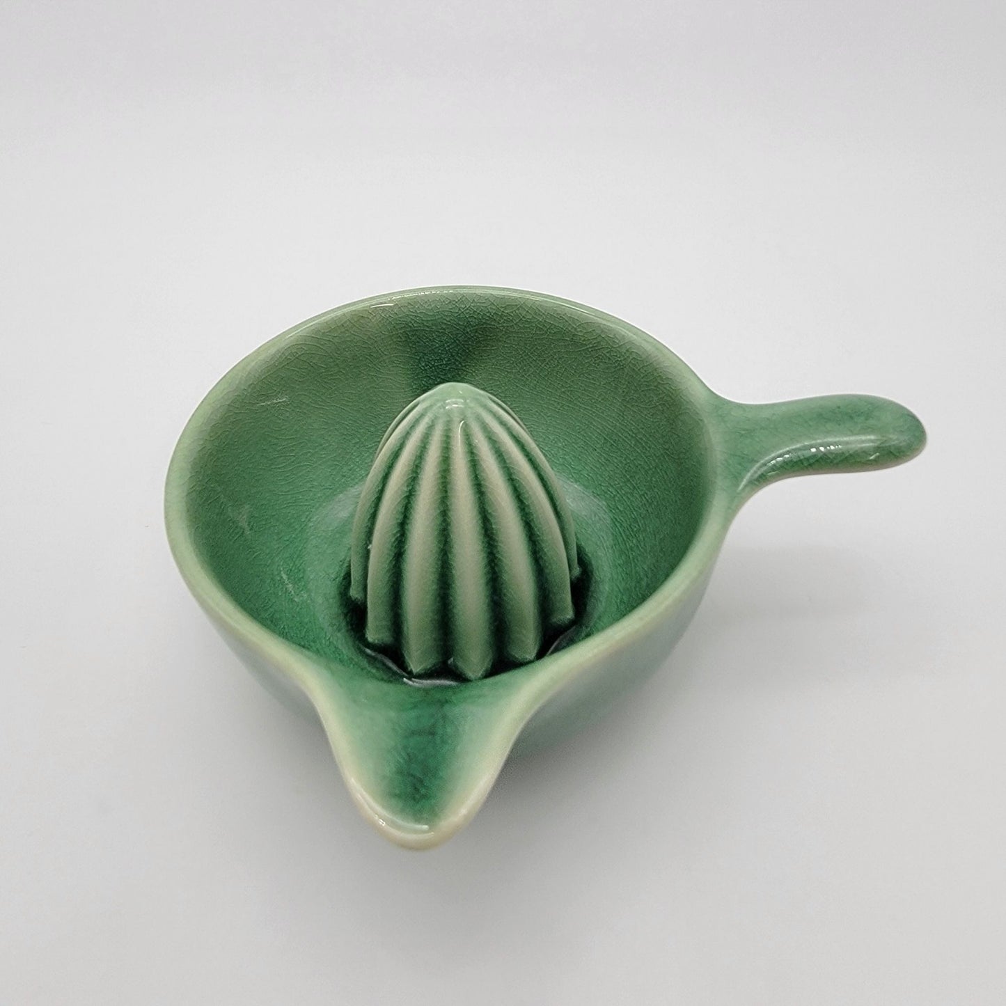Vintage Celadon Green Ceramic Citrus Juicer Reamer