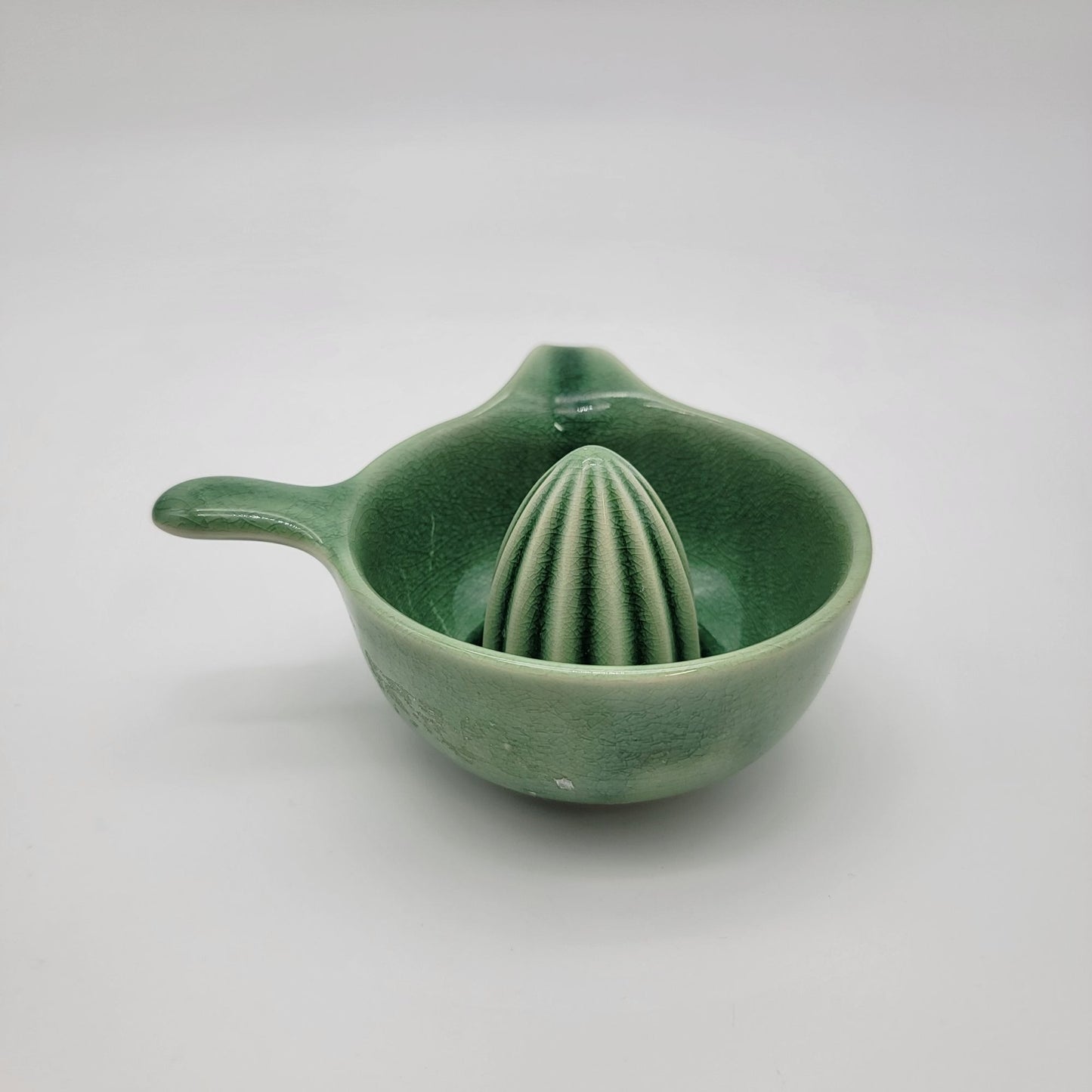 Vintage Celadon Green Ceramic Citrus Juicer Reamer