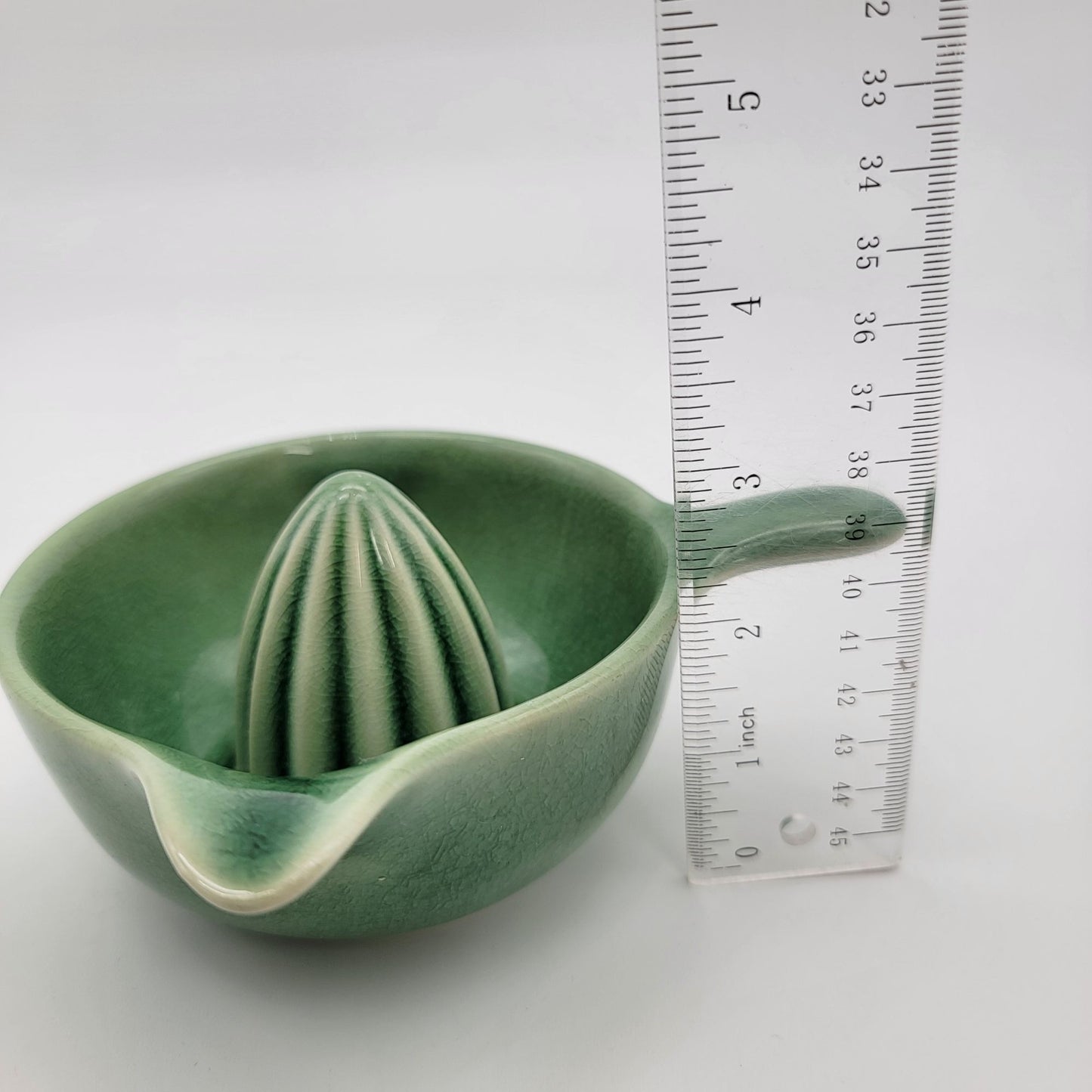 Vintage Celadon Green Ceramic Citrus Juicer Reamer