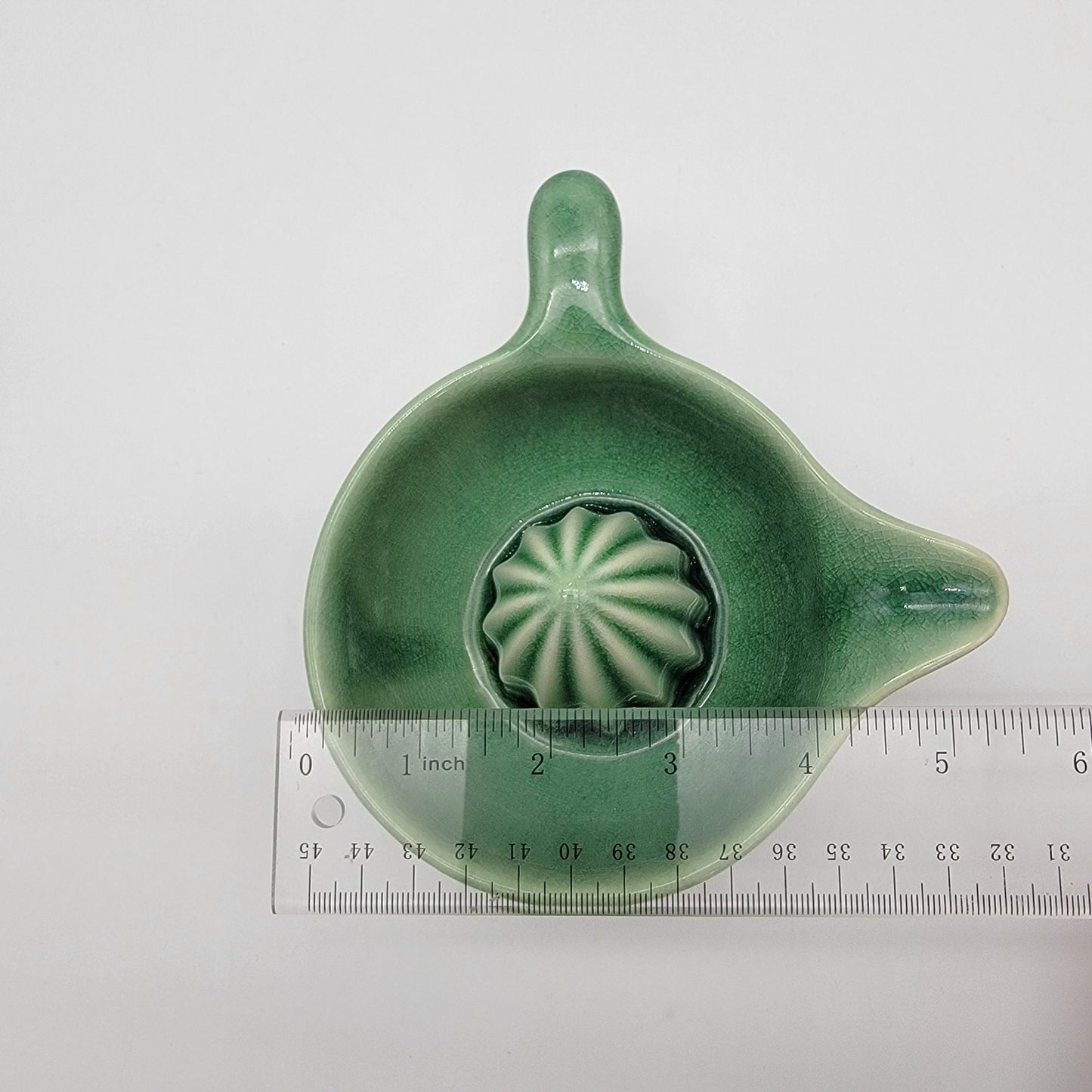 Vintage Celadon Green Ceramic Citrus Juicer Reamer