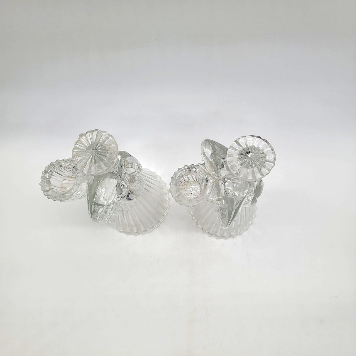 Vintage Crystal Praying Angel Candle Holders Set Of 2