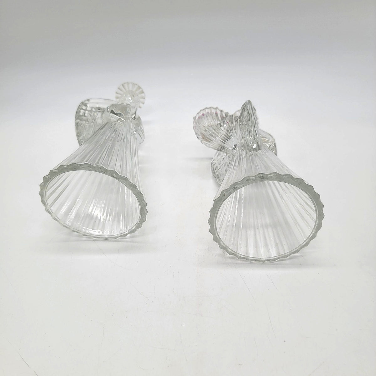 Vintage Crystal Praying Angel Candle Holders Set Of 2