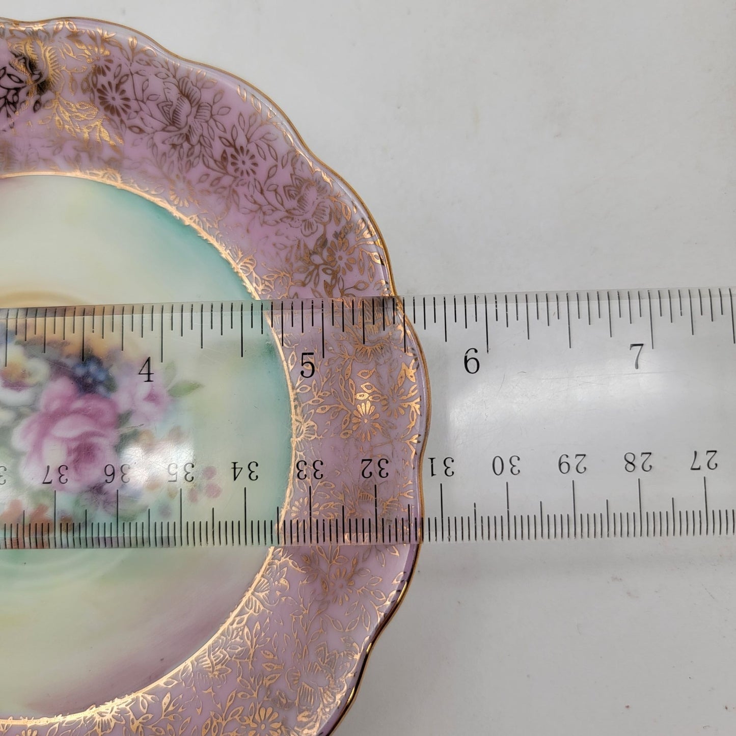 Antique Tea Cup & Saucer Pink Floral & Gold Gilded Details