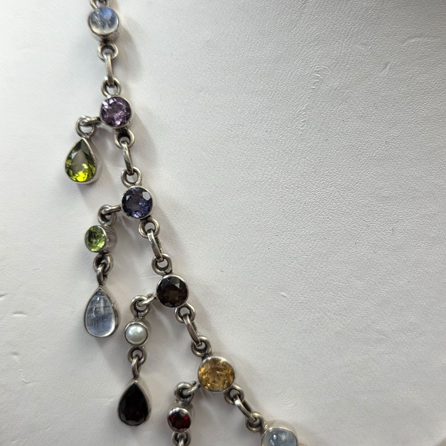 Nicky Butler 925 Sterling Silver Multi-Gemstone Chain Necklace