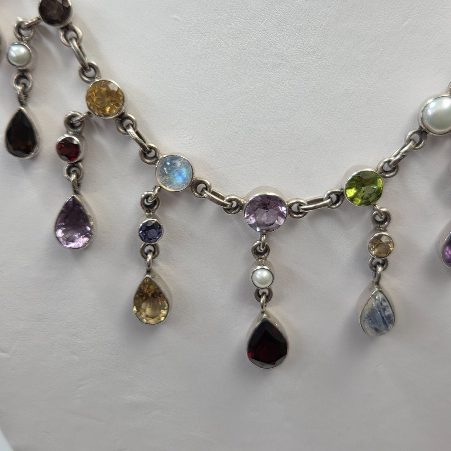 Nicky Butler 925 Sterling Silver Multi-Gemstone Chain Necklace