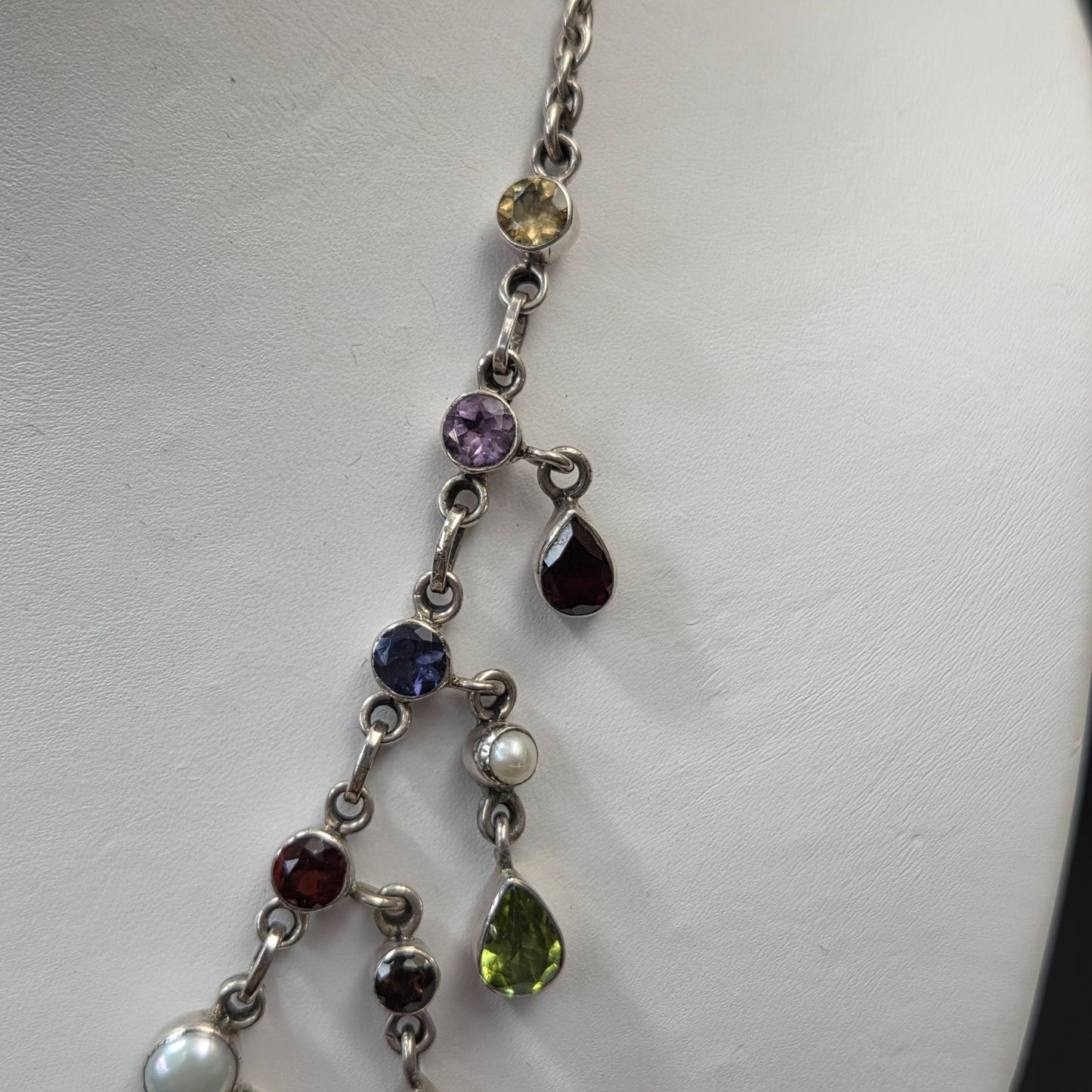 Nicky Butler 925 Sterling Silver Multi-Gemstone Chain Necklace