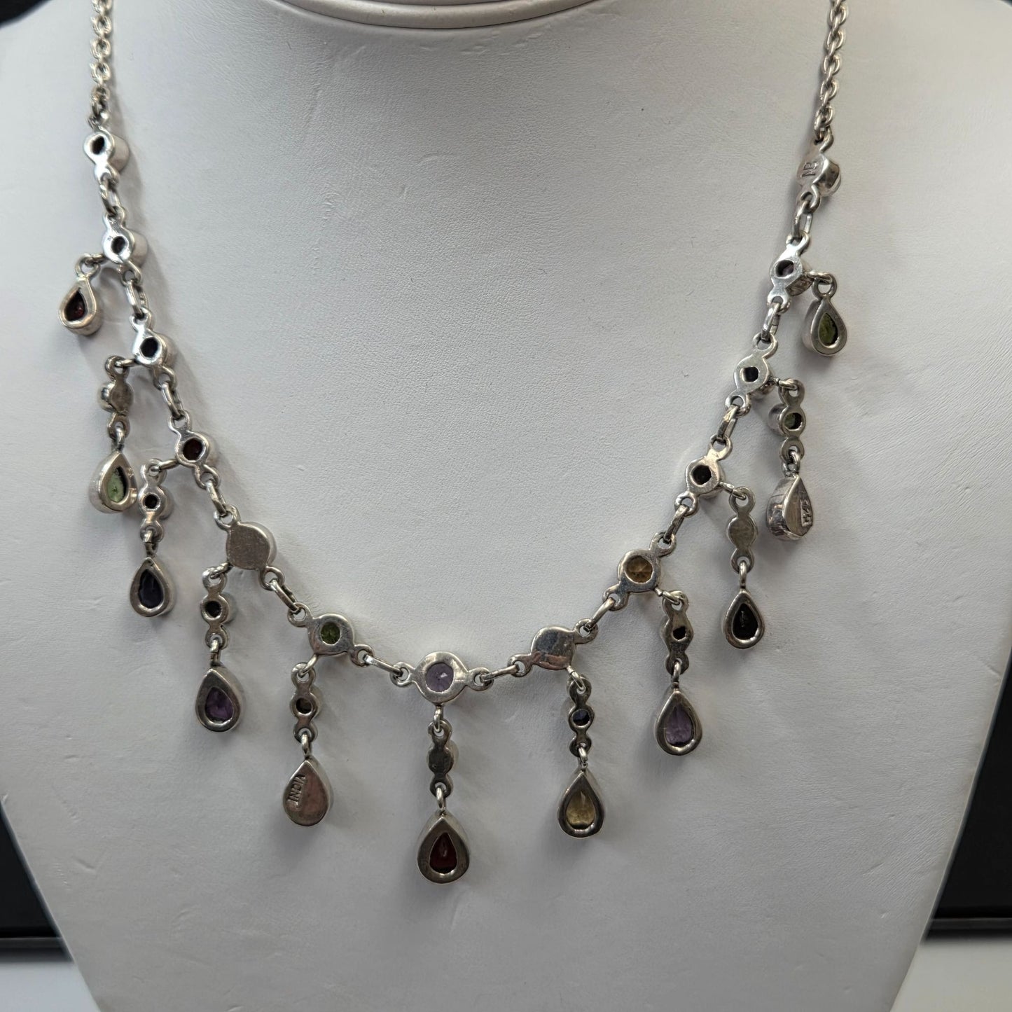 Nicky Butler 925 Sterling Silver Multi-Gemstone Chain Necklace