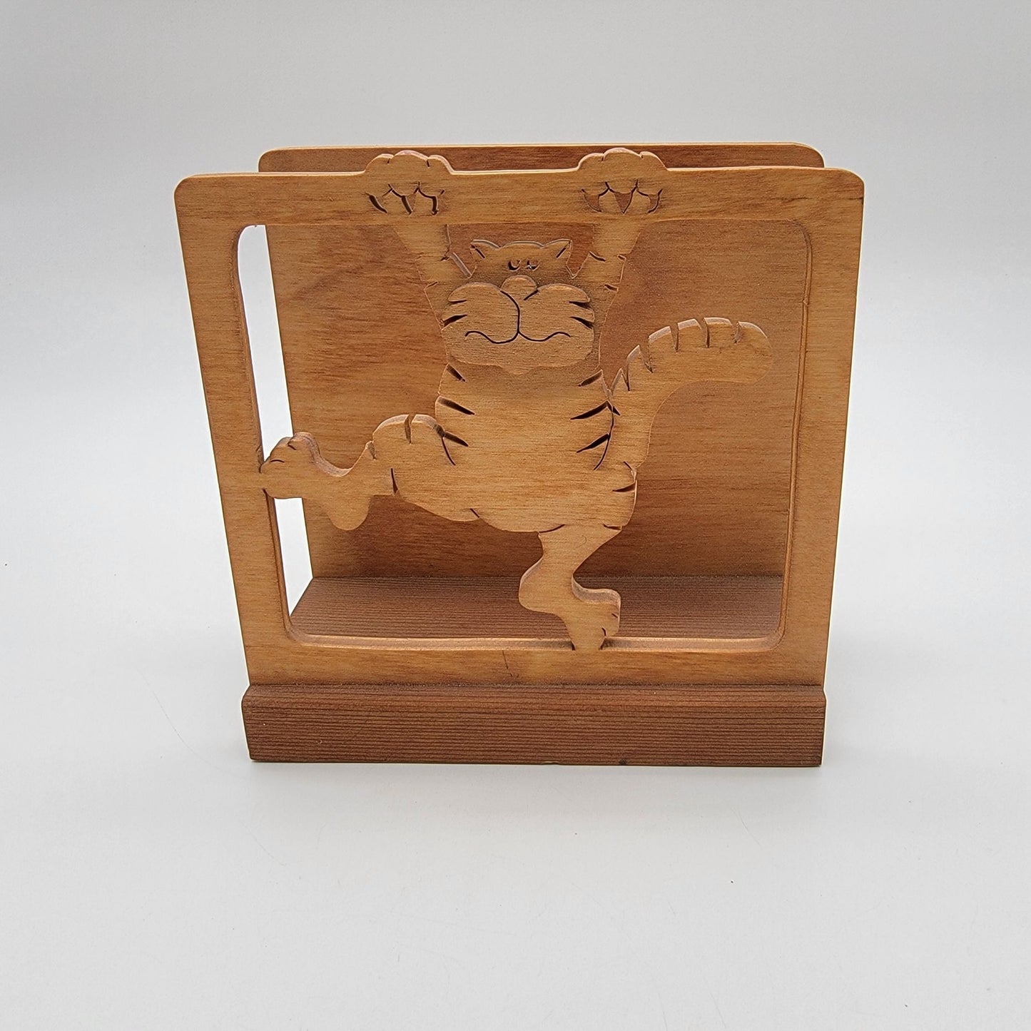 Wood Hanging Cat Napkin Holder