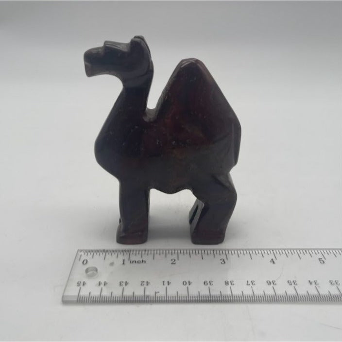 Vintage Hand-Carved Marble Stone Camel Figurine