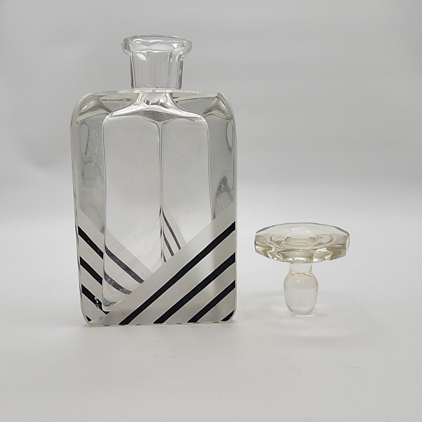 Karl Palda 1930s Art Deco Bohemian Crystal Decanter As Found