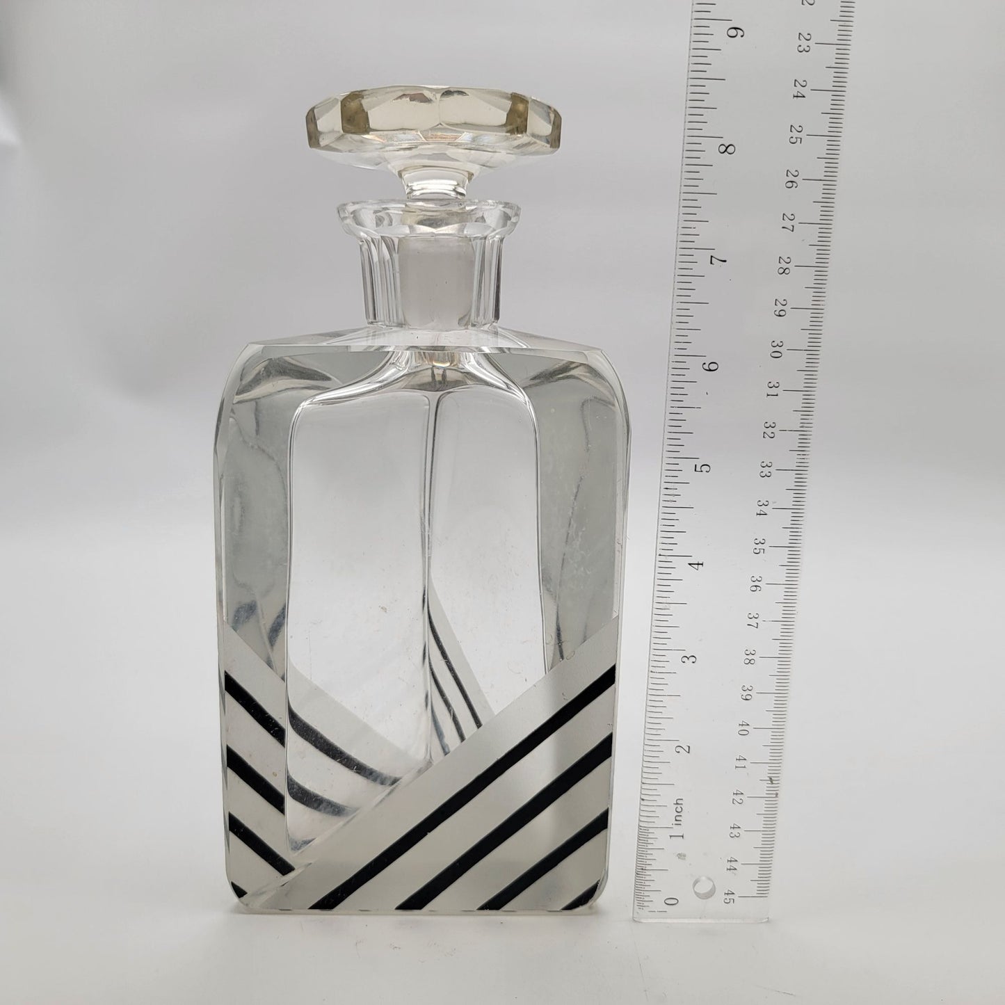 Karl Palda 1930s Art Deco Bohemian Crystal Decanter As Found
