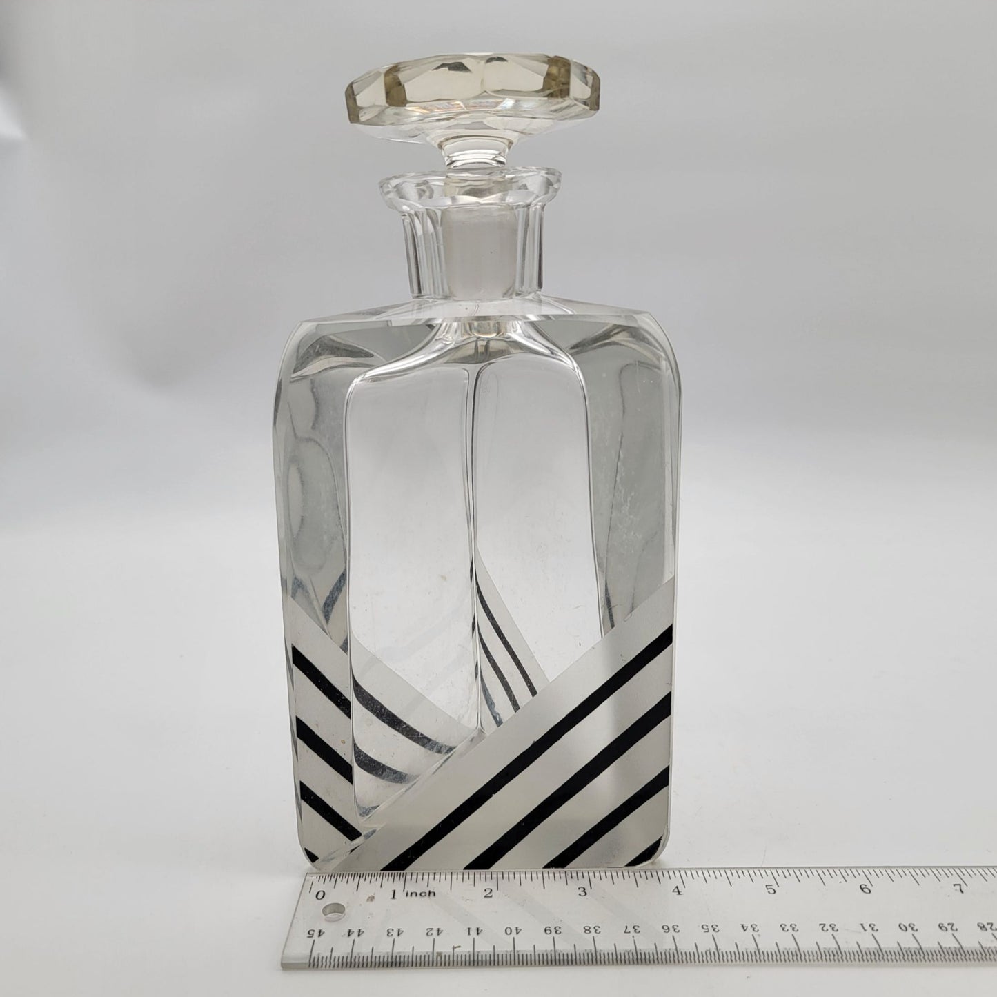Karl Palda 1930s Art Deco Bohemian Crystal Decanter As Found