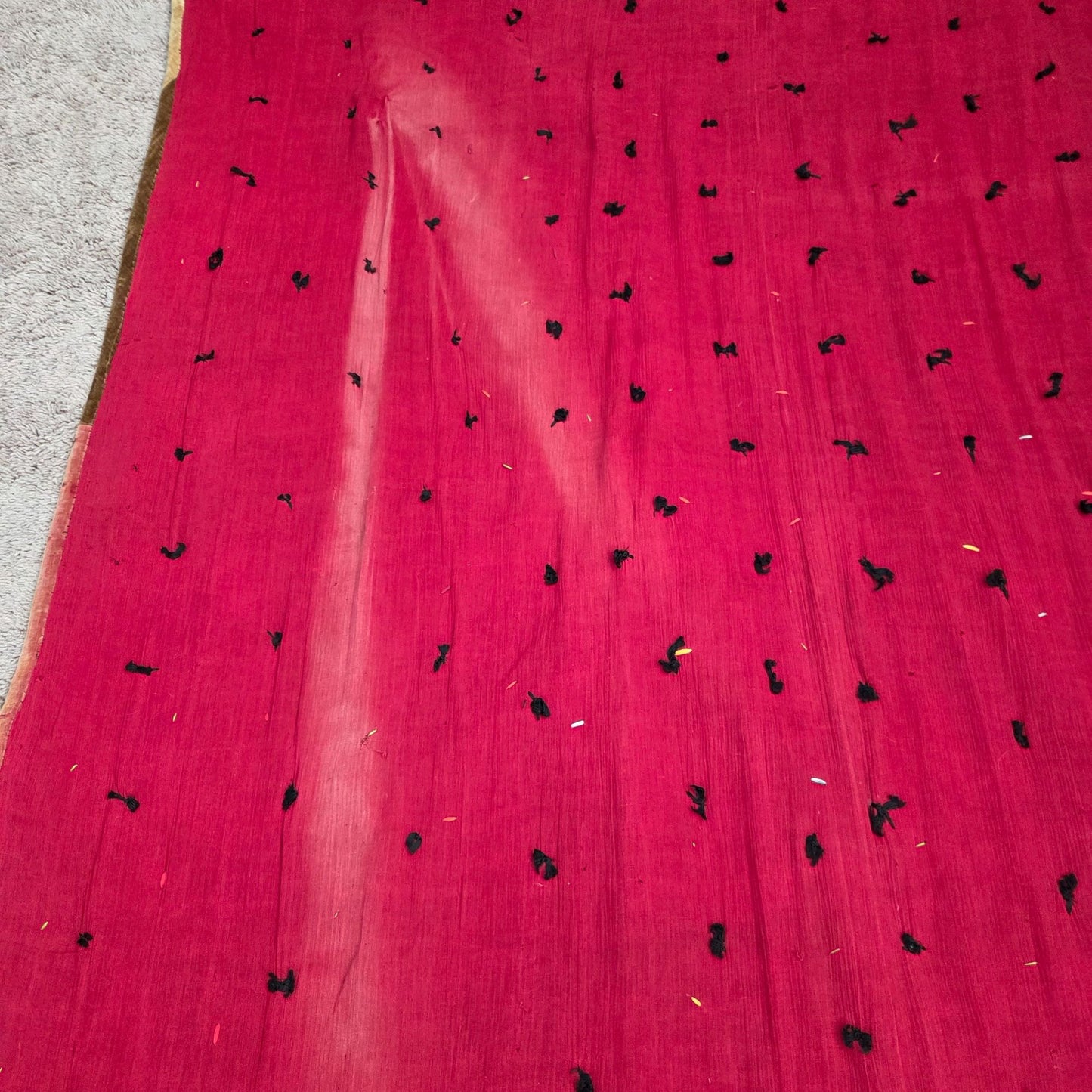 Antique Velvet Crazy Quilt Patchwork Twin Size