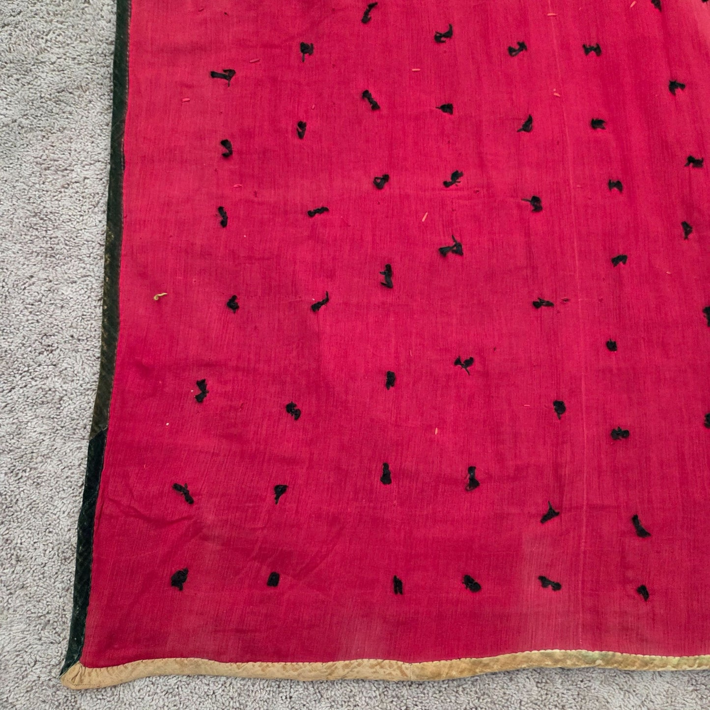 Antique Velvet Crazy Quilt Patchwork Twin Size