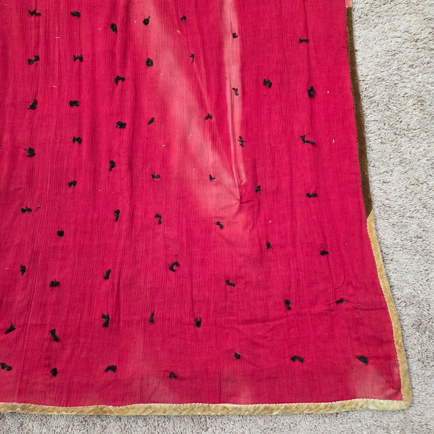 Antique Velvet Crazy Quilt Patchwork Twin Size