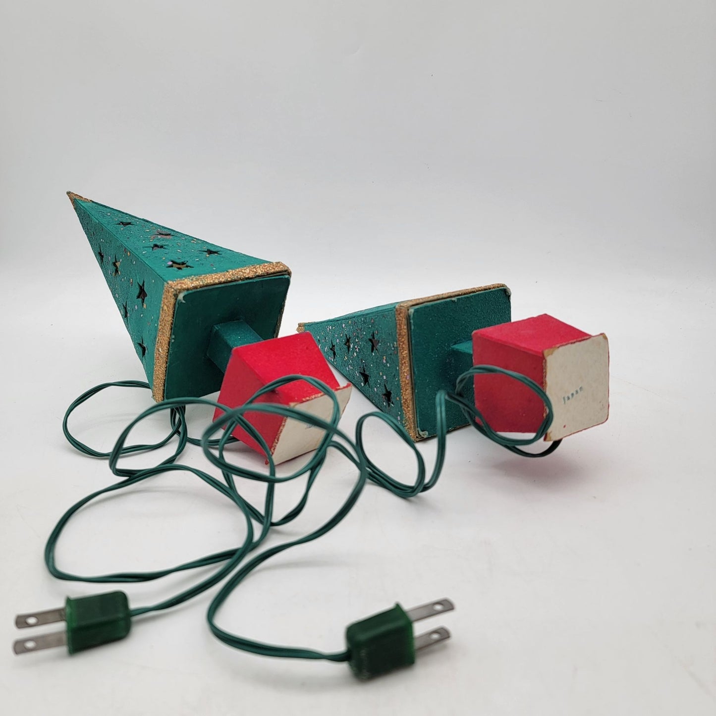 Vintage PUTZ Cardboard Christmas Tree Lights Made In Japan